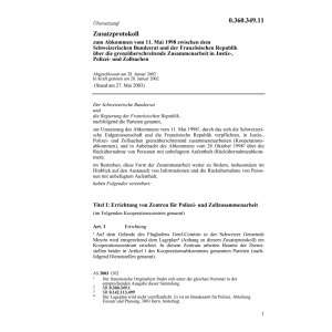 Zusatzprotokoll CH-F Zollsachen
