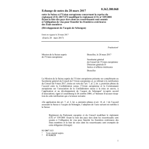 Echange de notes CH - UE règl. 2017/372