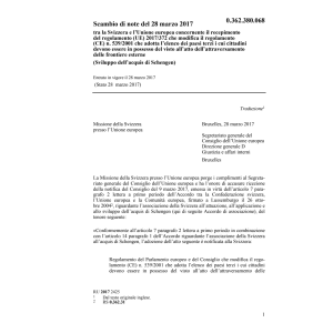 Scambio di note CH - UE regola. 2017/372