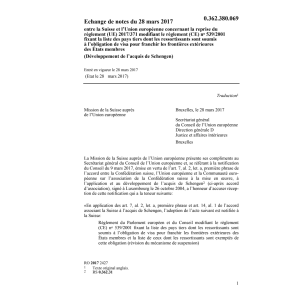 Echange de notes CH - UE règl. 2017/371