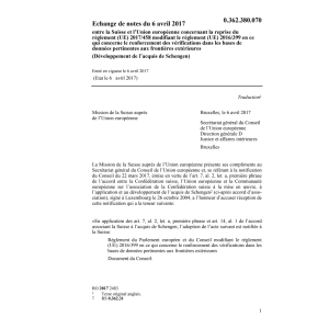 Echange notes 6.4.17 CH/UE 2017/458...