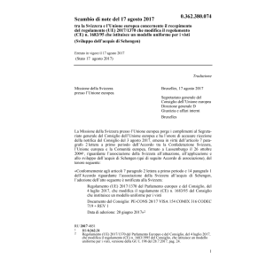 Scambio note CH-EU modello visti