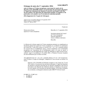 Echange de notes CH-UE (UE) 2016/680