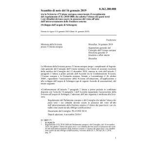 Scambio note 16.1.19 Svizzera Union euro