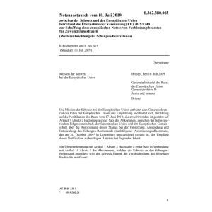Notenaustausch CH-EU (EU) 2019/1240