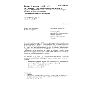 Echange de notes CH-UE (UE) 2019/1240
