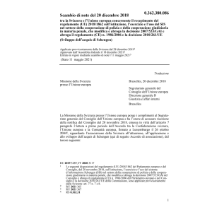 Scambio note CH/UE Regol. UE 2018/1862