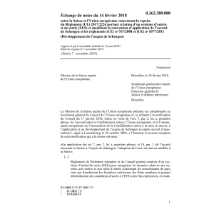 Échange notes 14.2.18 Suisse et Union eu