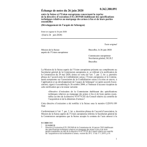 Echange de notes (UE) 2019/68