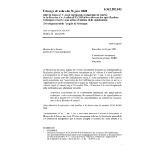 Echange de notes (UE) 2019/69