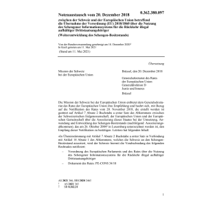 Notenaustausch Schweiz-EU (EU) 2018/1860