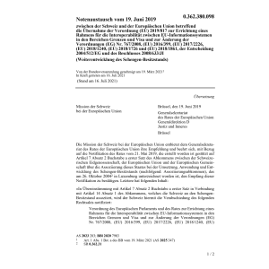 Notenaustausch Übernahme V (EU) 2019/817