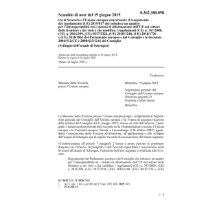 Scambio di note recepim. (UE) 2019/817