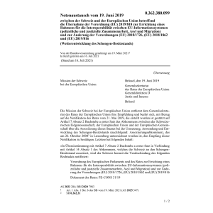 Notenaustausch Übernahme V (EU) 2019/818