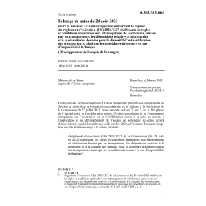 Échange de notes (UE) 2021/1217