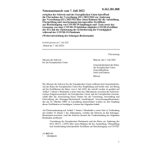Notenaustausch CH-EU (EU) 2022/1034