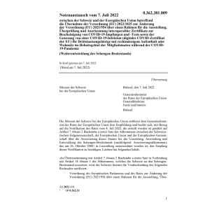 Notenaustausch CH-EU (EU) 2022/1035