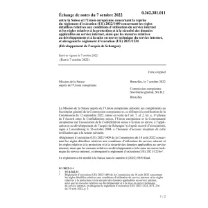 Échange de notes (UE) 2022/1409