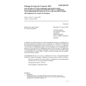 Échange de notes (UE) 2022/2459