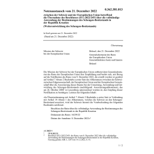 Notenaustausch (EU) 2022/2451 Schengen