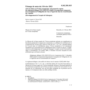 Échange de notes (UE) 2023/222
