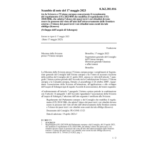 Scambio note 17.05.23 Svizzera Unione eu