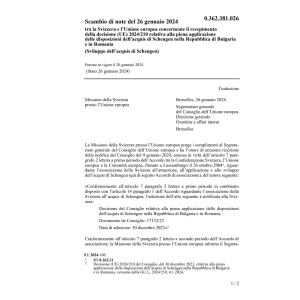 Scambio di note CH/UE 26.1.2024 2024/210
