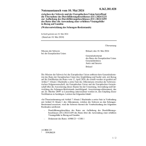 Notenaustausch CH - EU 10.5.2024