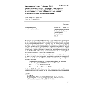 Notenaustausch 17.1.2025 Schweiz und Eu