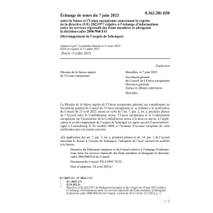 Echange info. services répressifs CH-EU
