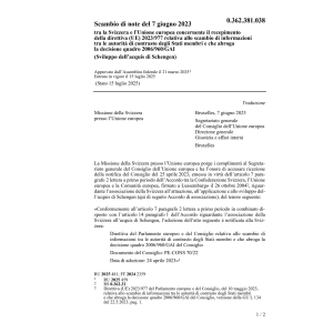 scamb. tra autorità contrasto CH-EU