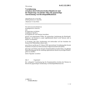 Vereinb. 14.06.22 Schweiz. Br Reg Quebec