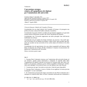 Conv. europ. equipollenza dei diplomi