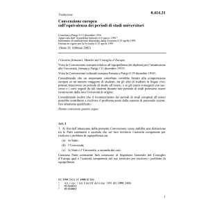Conv. europ. periodi di studi univers.