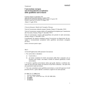 Conv. europ. riconoscimento accademico