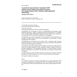 Acc. concertazione COST inquinamenti