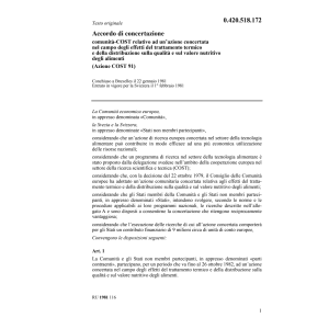 Acc. concertazione COST alimenti