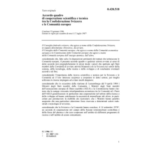 Acc. quadro cooperazione scientifica CEE