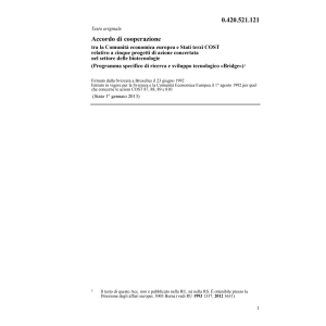 Acc. cooperazione COST programma BRIDGE