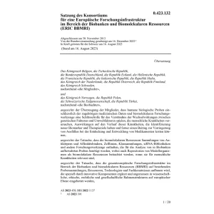 Satzung des Konsortiums (ERIC BBMRI)