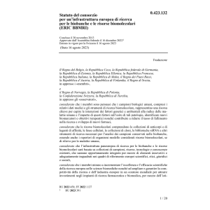 Statuto del consorzio (ERIC BBMRI)