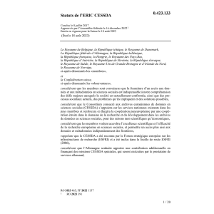 Statuts de l’ERIC CESSDA