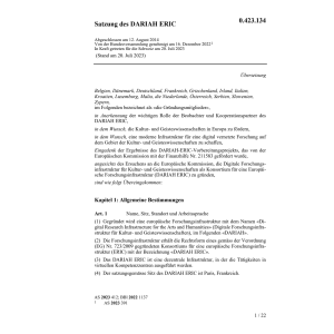 Satzung des DARIAH ERIC vom 12.08.2014