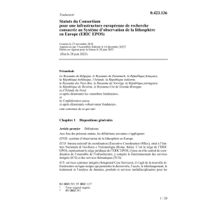 Status Consortium infrastructure europ.