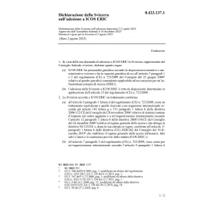 Dichiarazione Svizzera ades. ICOS ERIC