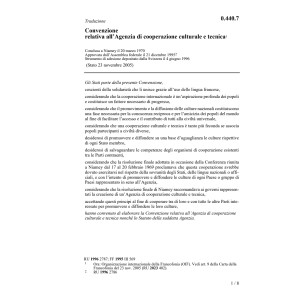 Conv., agenzia cooperazione culturale