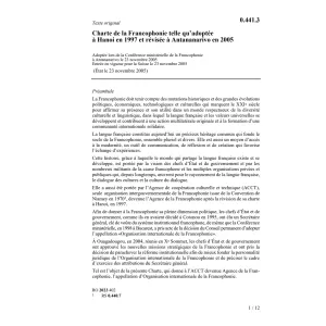 Charte de la Francophonie