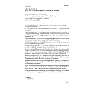 Übereink. Schutz Unterwasser-Kulturerbe