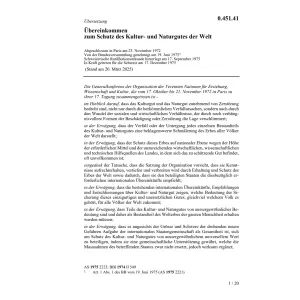 Übereink., Schutz Kultur- u. Naturgut