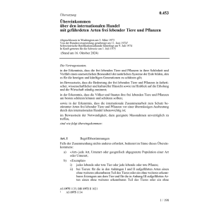 Artenschutz Abk.Handel gefährd. Arten